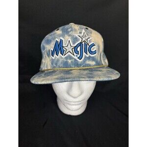 Mitchell & Ness Denim Style Orlando Magic SnapBack Hat Cap Rope Blue Gold White
